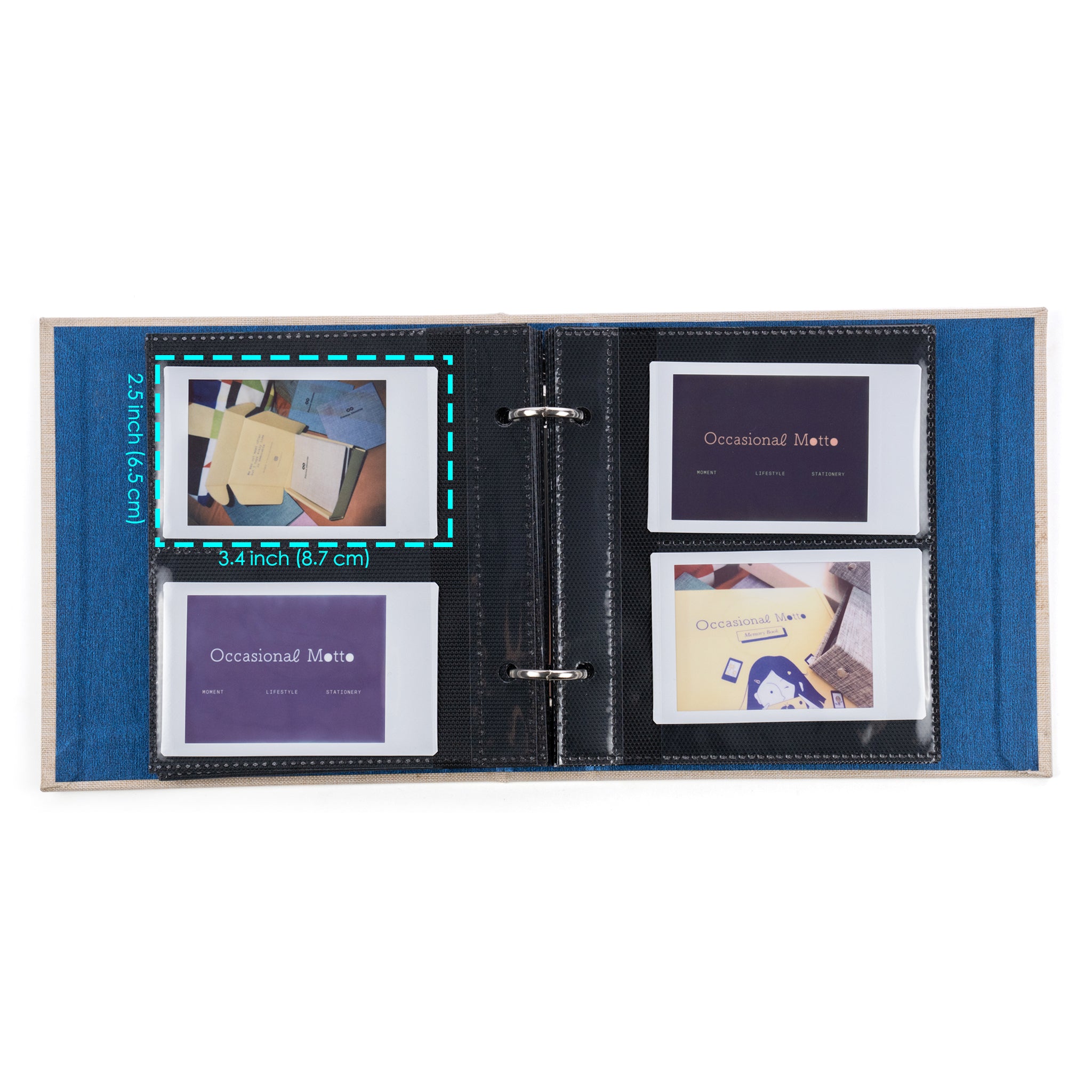 Linen Hardcover Photo Album for Instax and Polaroid Film with 48 Pockets