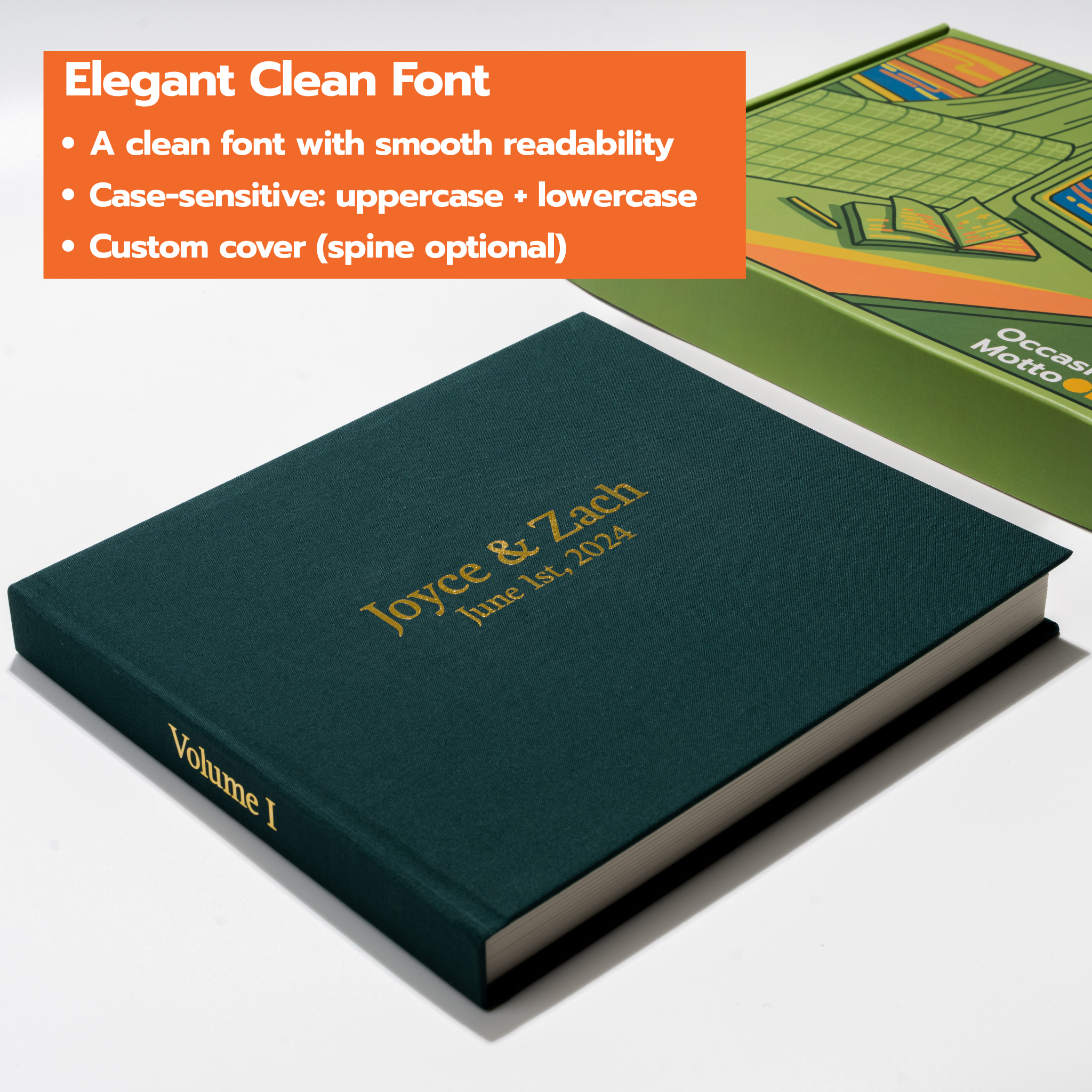 Personalized Linen Hardcover Photo Album For Instax Wide (96 Pockets / Writable Cardstock)