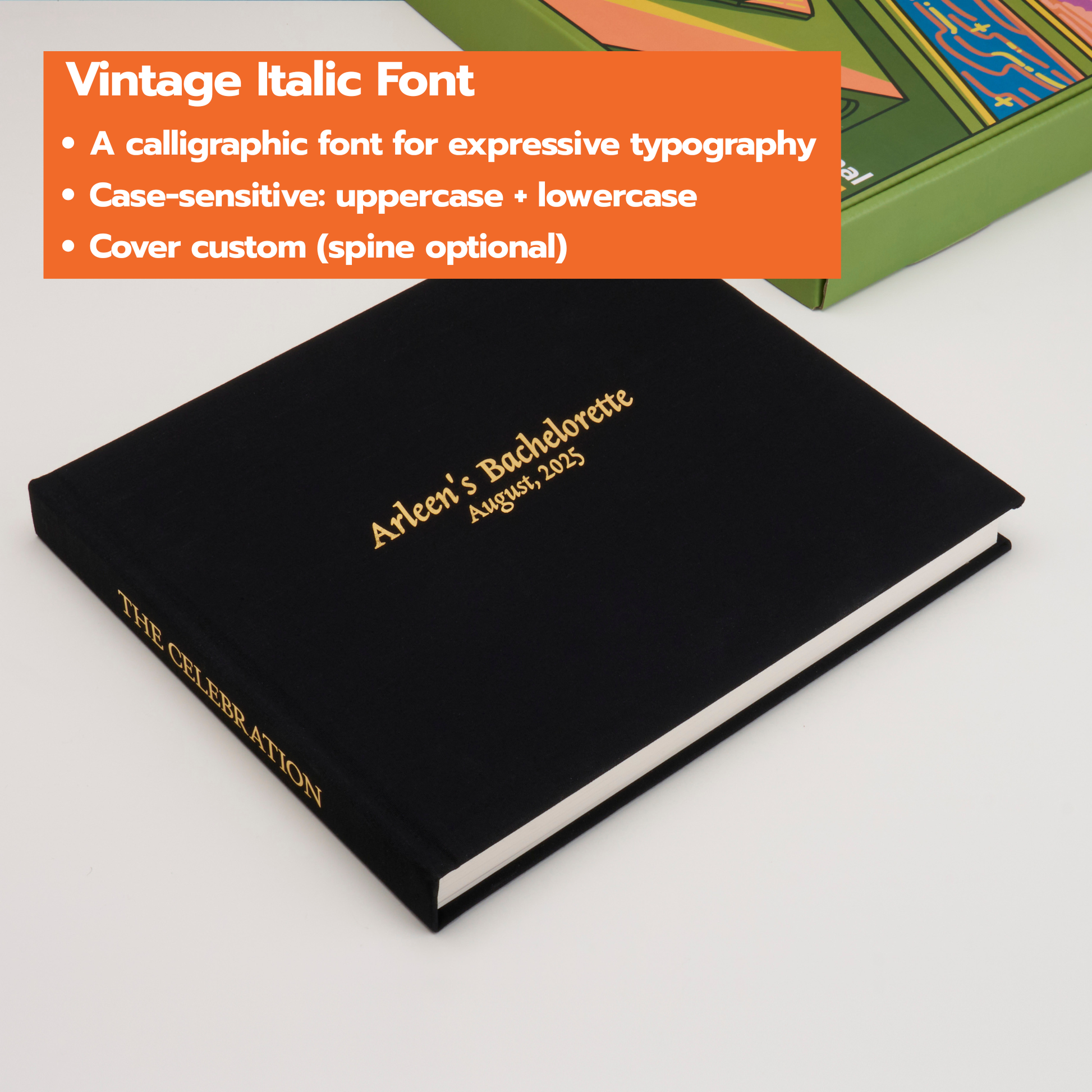 Personalized Linen Hardcover Photo Album For Instax Wide (96 Pockets / Writable Cardstock)