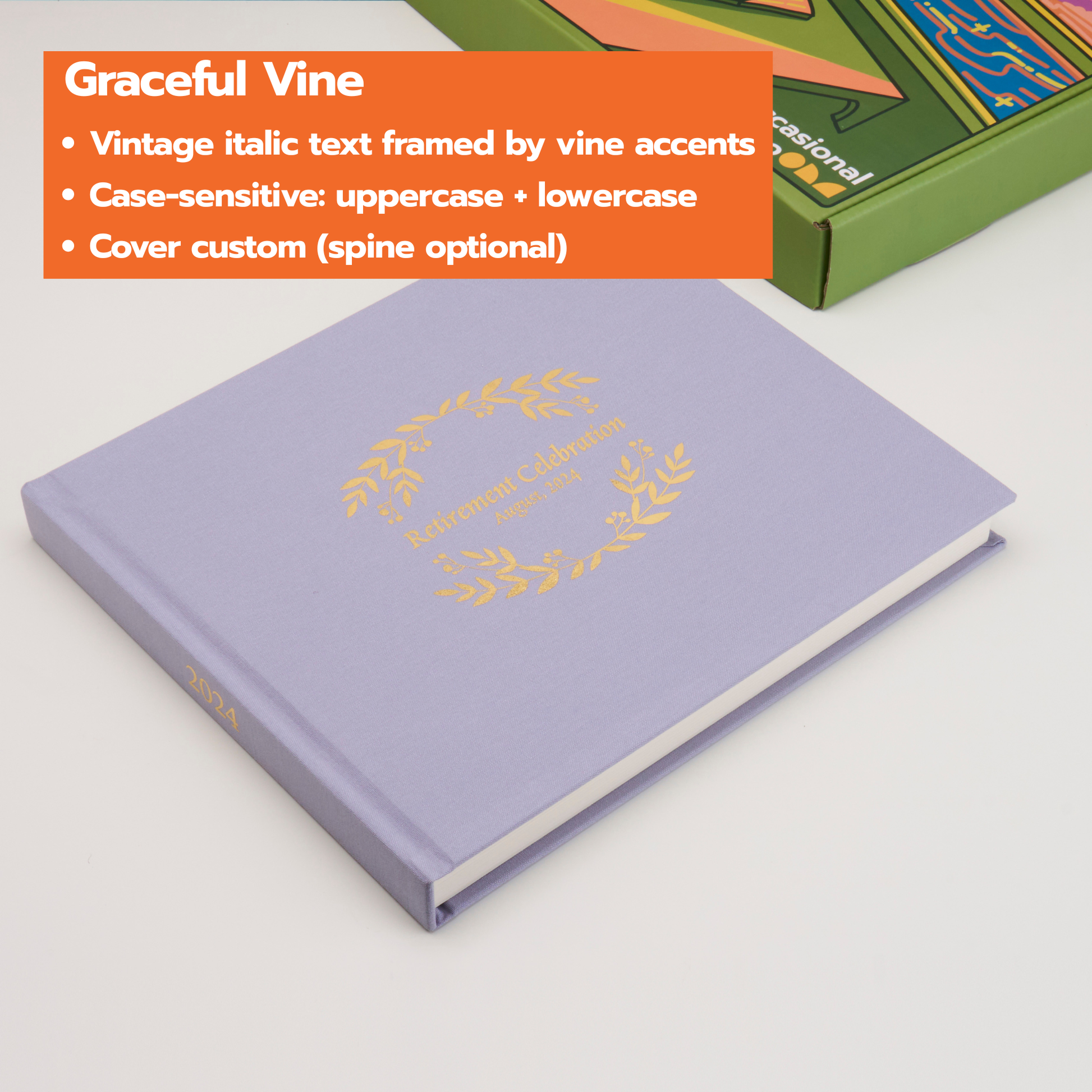 Personalized Linen Hardcover Photo Album For Instax Wide (96 Pockets / Writable Cardstock)