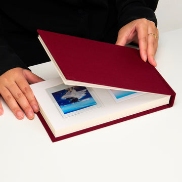 Personalized Linen Hardcover Photo Album For Instax SQ (48 pockets / Writable Cardstock)