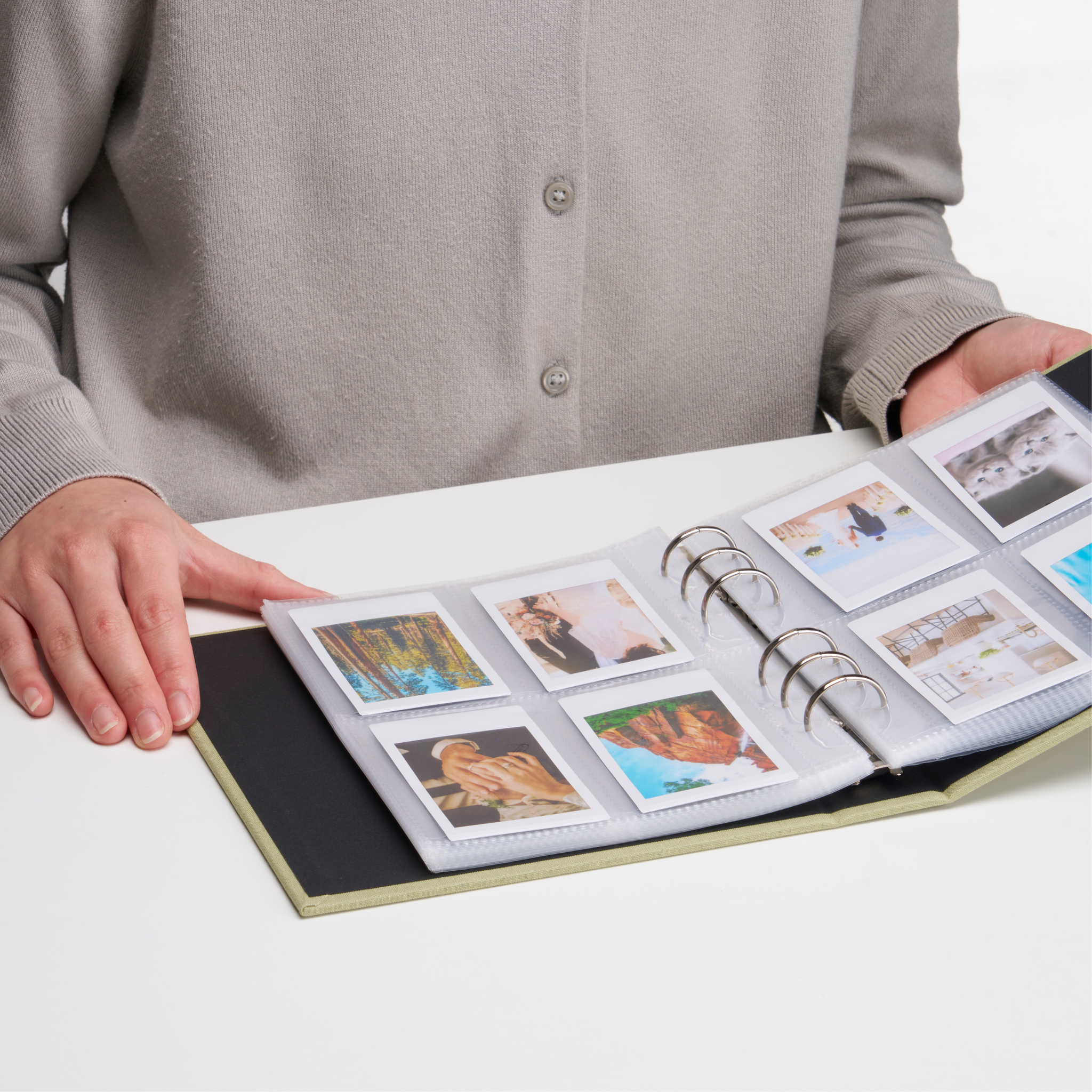 Personalized Linen Hardcover Binder Photo Album For Instax Mini, Inciardi Mini, Instax Wide & i-Type film | Occasional Motto Memory Book