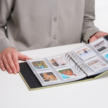 Personalized Linen Hardcover Binder Photo Album For Instax Mini, Inciardi Mini, Instax Wide & i-Type film | Occasional Motto Memory Book