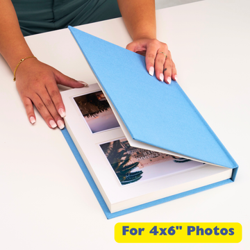 Personalized Linen Hardcover Photo Album For 4x6 inch Photos (48 pockets / writable cardstock)