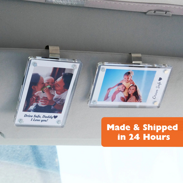 Custom Sleek Acrylic Car Visor Photo Clip