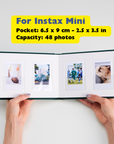 Personalized Linen Hardcover Wedding Guestbook & Photo Album for Instax and Polaroid Film (48 Pockets / Writable Cardstock)