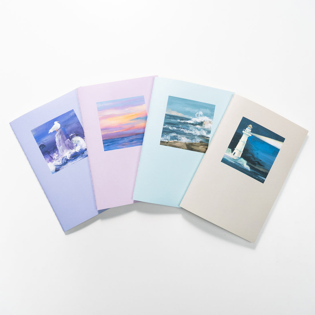 4-Pack Majestic Ocean Stitched Notebooks (100g layout paper)