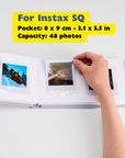 Personalized Linen Hardcover Wedding Guestbook & Photo Album for Instax and Polaroid Film (48 Pockets / Writable Cardstock)