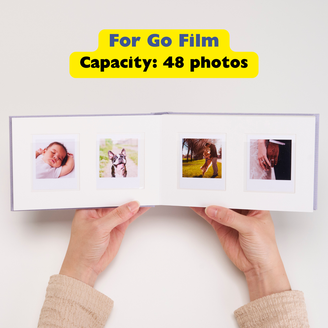 Personalized Linen Hardcover Photo Album For Go Film (48 pockets / Writable Cardstock)