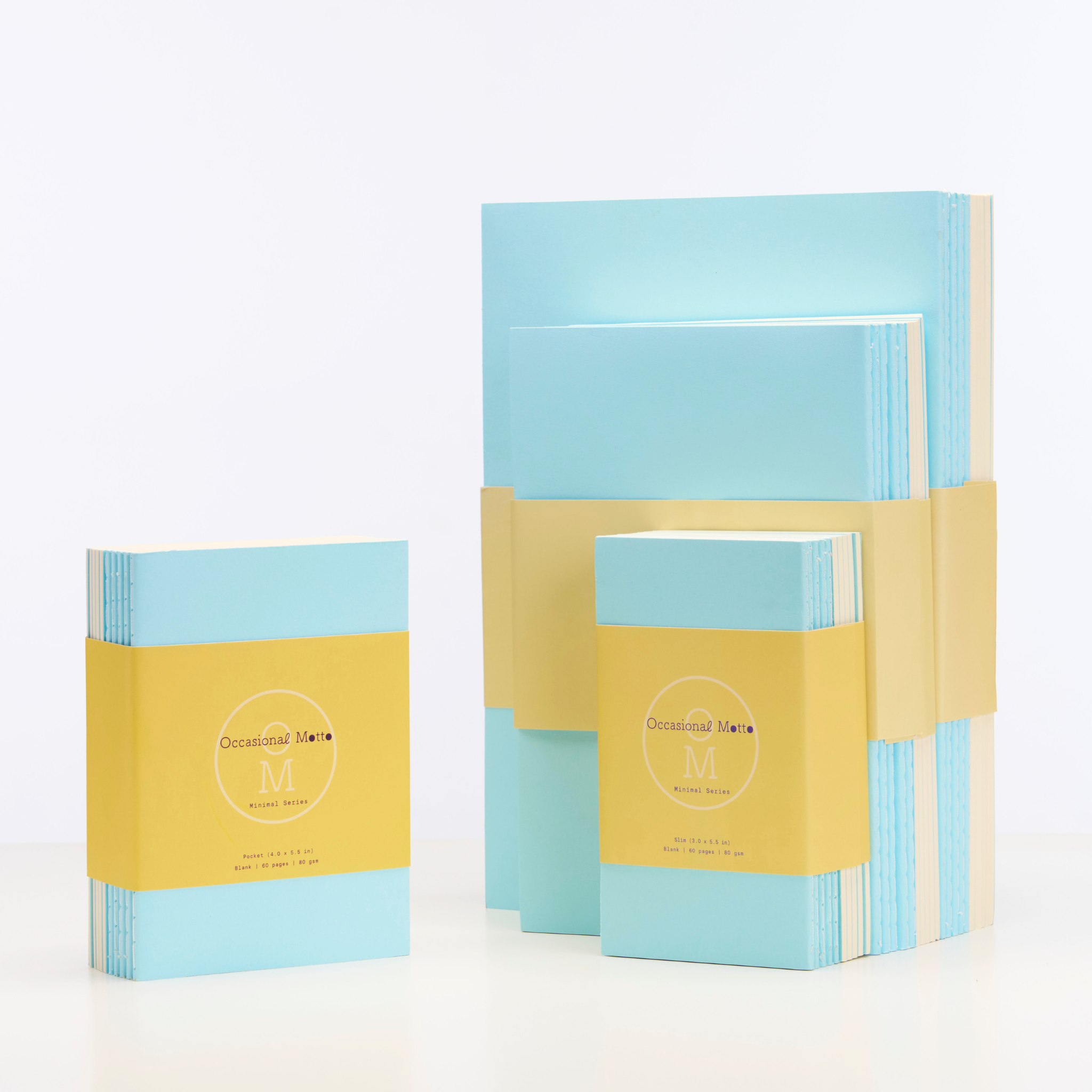 10-Pack Blue Cover Stitched Notebooks (80gsm layout paper)