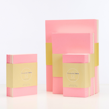 10-Pack Pink Cover Stitched Notebooks (80gsm layout paper)