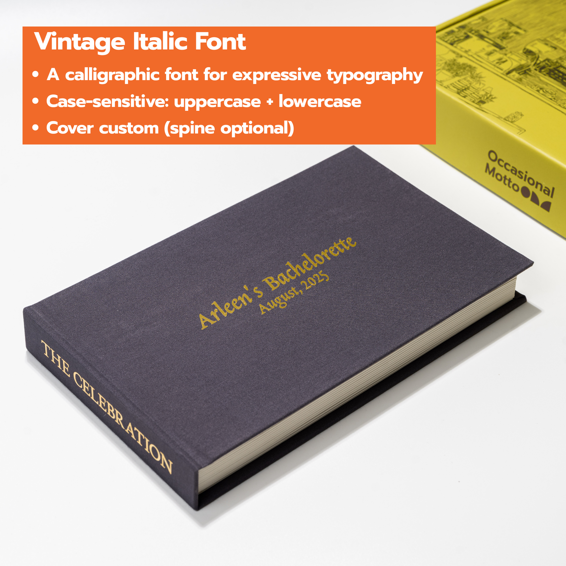 Personalized Linen Hardcover Photo Album For i-Type Film (48 pockets / Writable Cardstock)