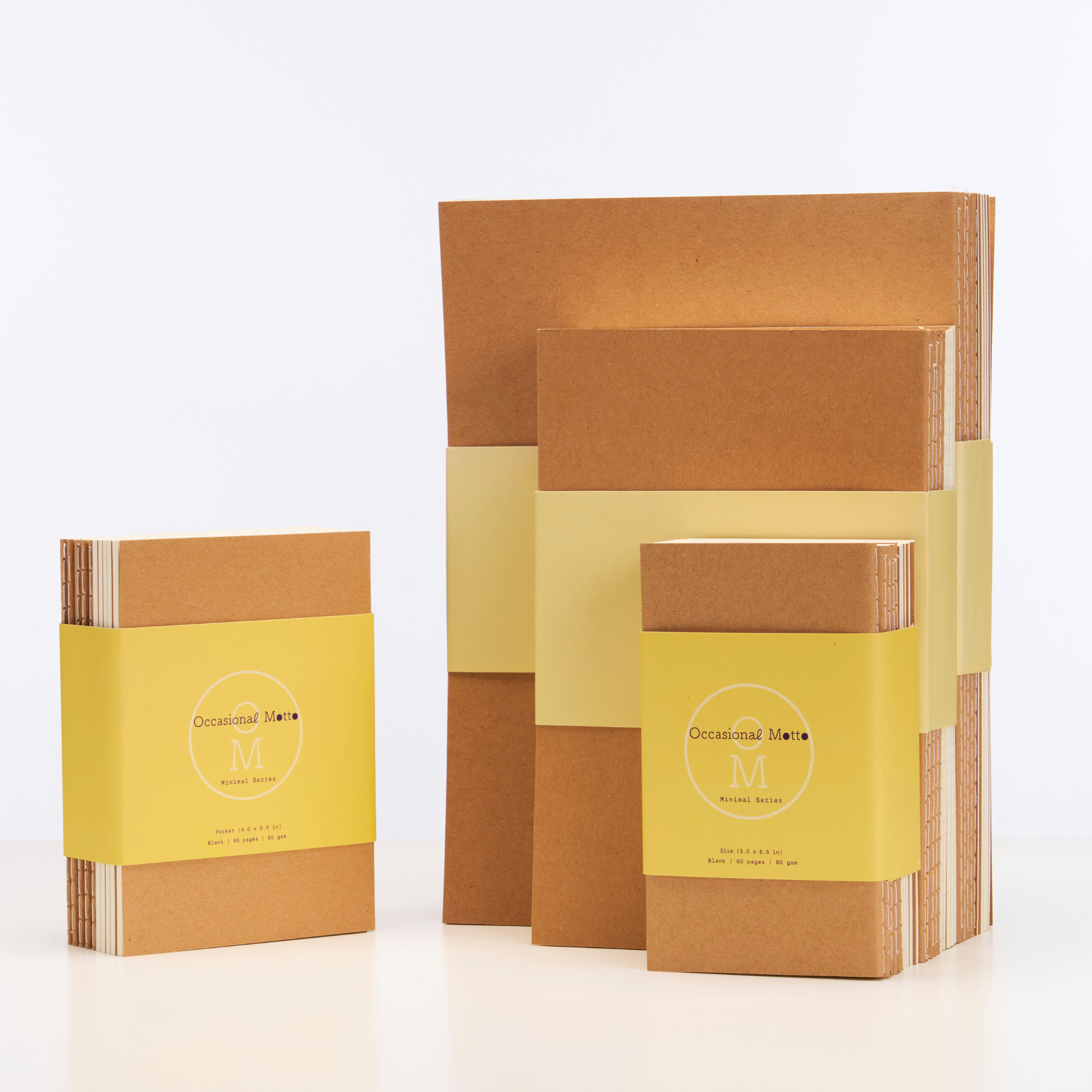 10-Pack Kraft Cover Stitched Notebooks (80gsm layout paper)