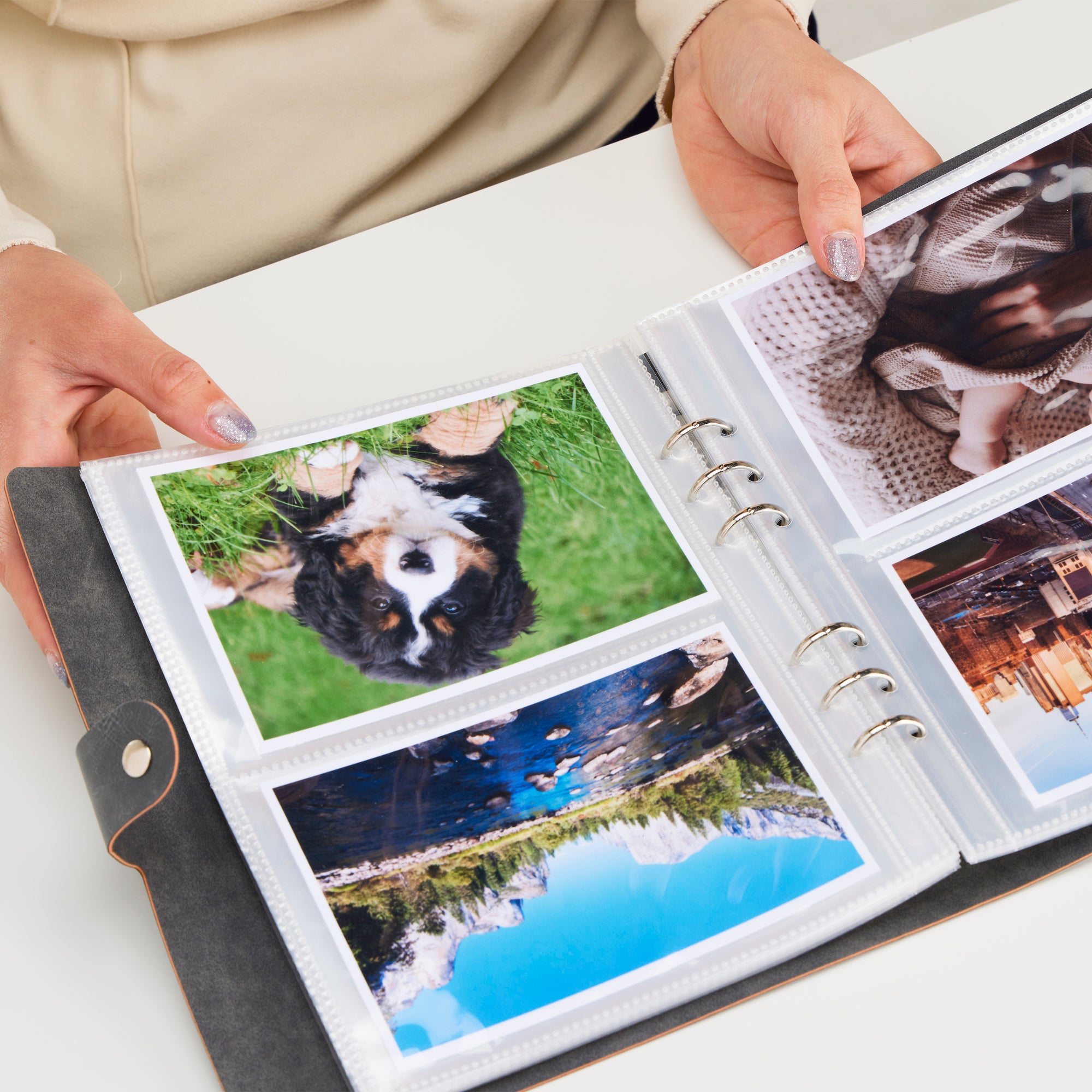 Soft PU Textured Leather Photo Album - Holds 160 4x6 Photos