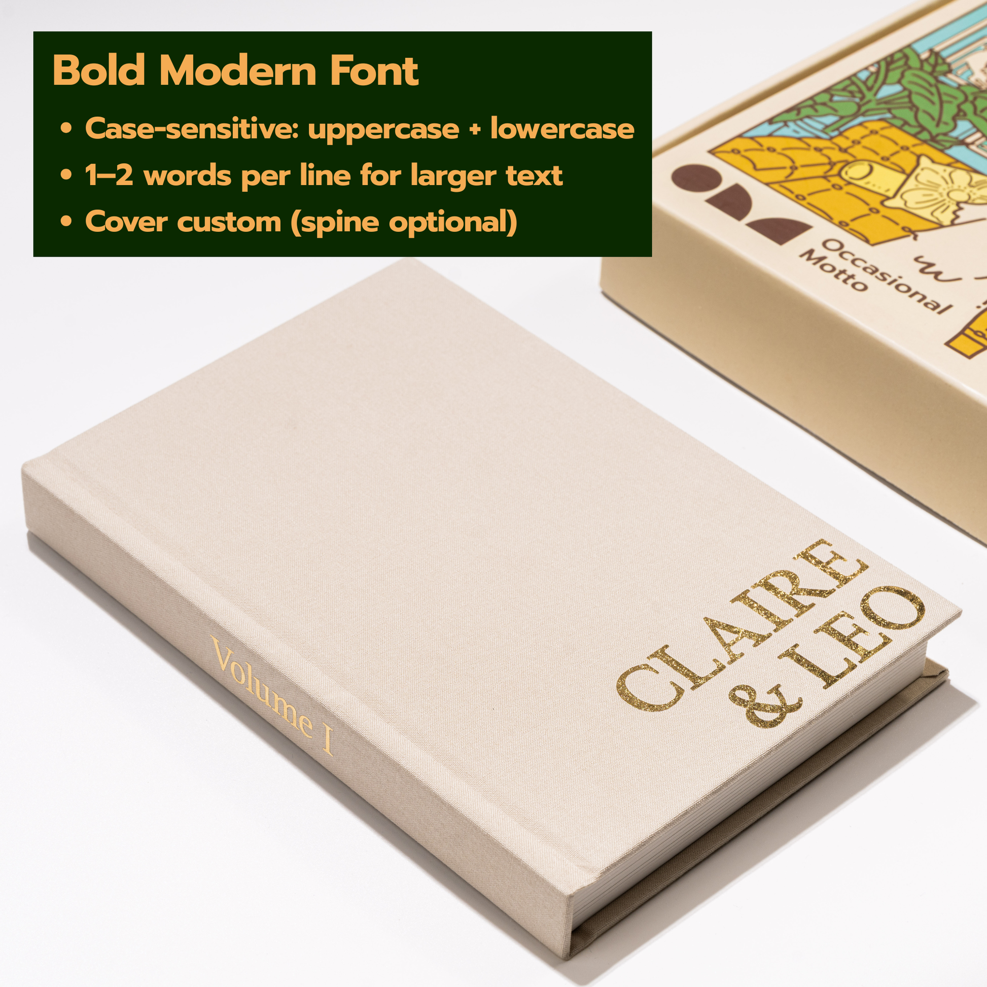Personalized Linen Hardcover Photo Album For Instax Wide (48 pockets / Writable Cardstock)