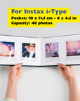 Personalized Linen Hardcover Wedding Guestbook & Photo Album for Instax and Polaroid Film (48 Pockets / Writable Cardstock)