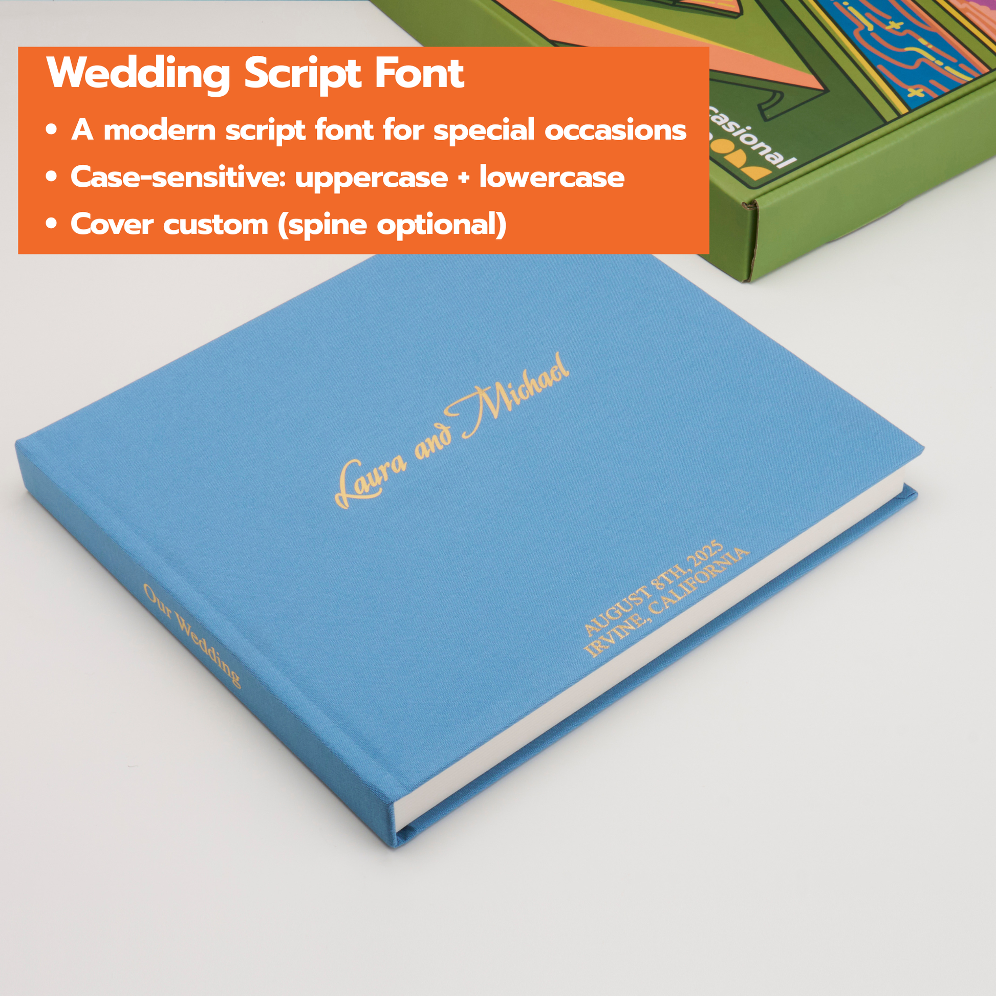 Personalized Linen Hardcover Photo Album For Instax Mini (144 Pockets / Writable Cardstock)