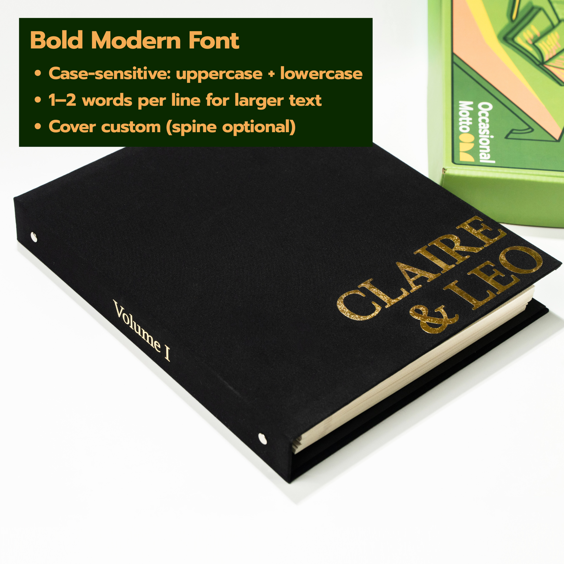 Personalized Linen Hardcover Portrait Binder Scrapbook For US Letter Size 8.5x11'' (40 Sheets / Writabe Cardstock)