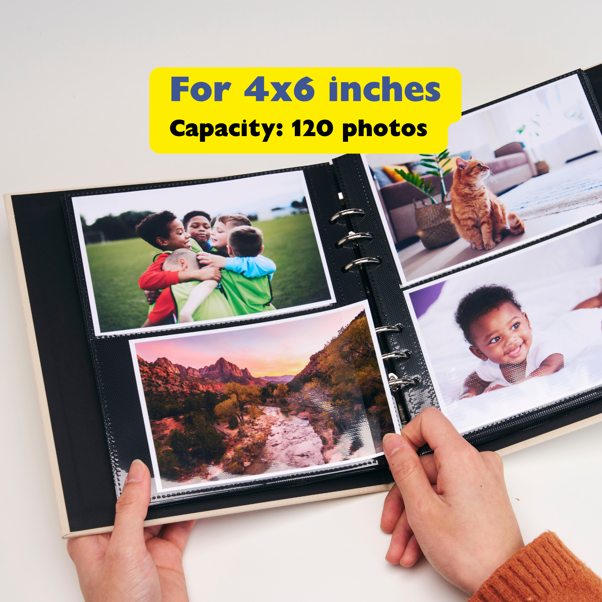Personalized Linen Hardcover Binder Album For 4x6 inch Photos