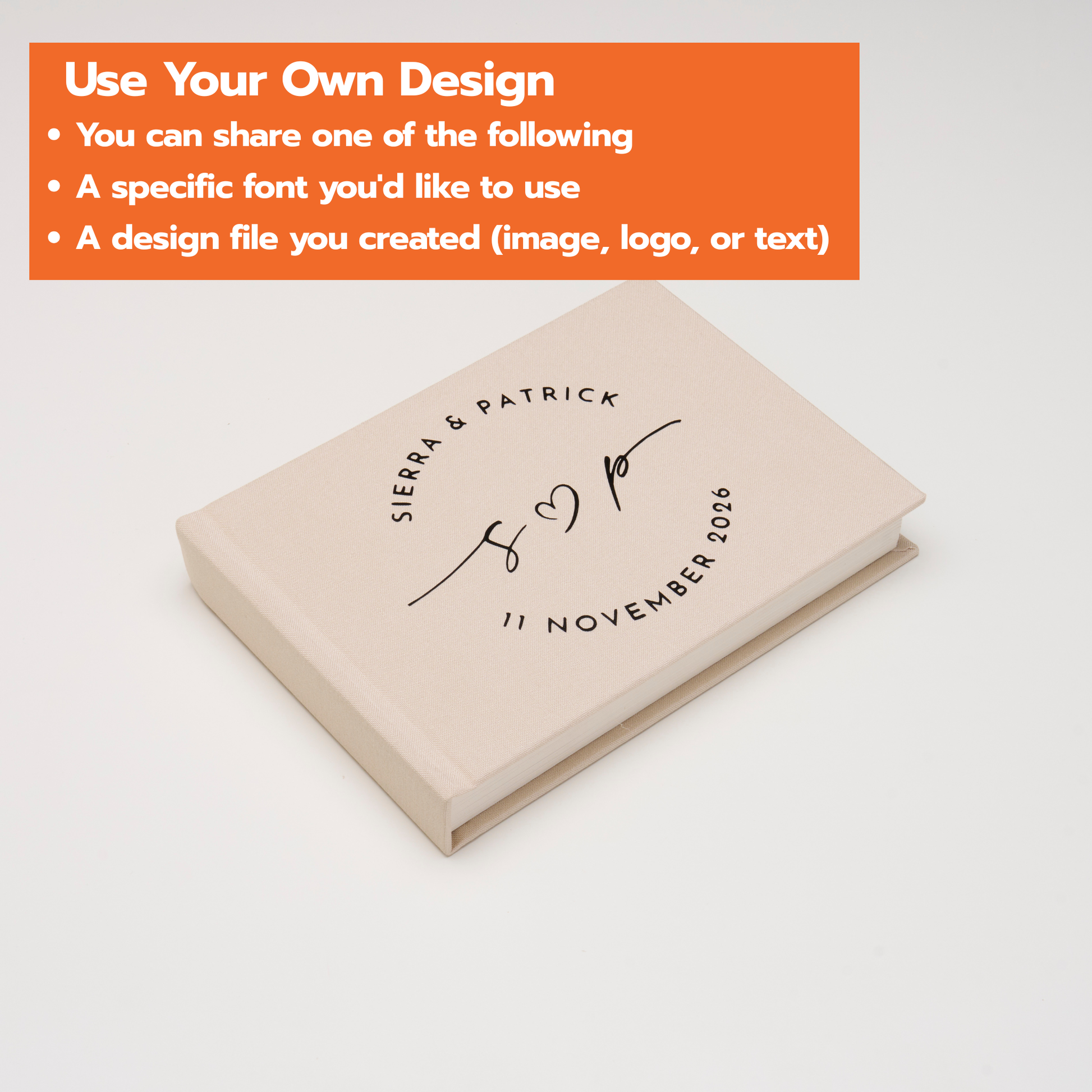 Personalized Linen Hardcover Photo Album For Instax Mini (48 Pockets / Writable Cardstock)