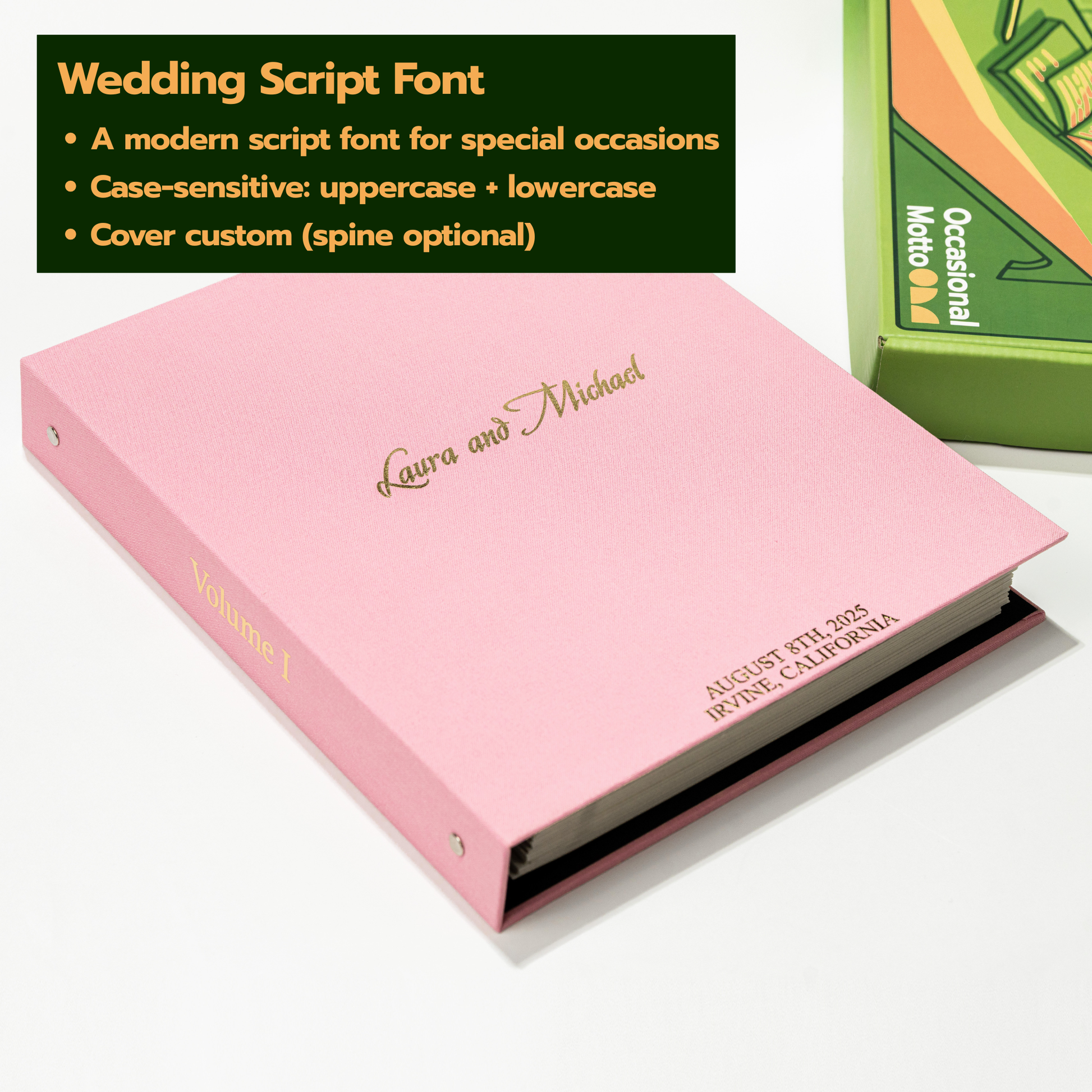 Personalized Linen Hardcover Portrait Binder Scrapbook For US Letter Size 8.5x11'' (40 Sheets / Writabe Cardstock)