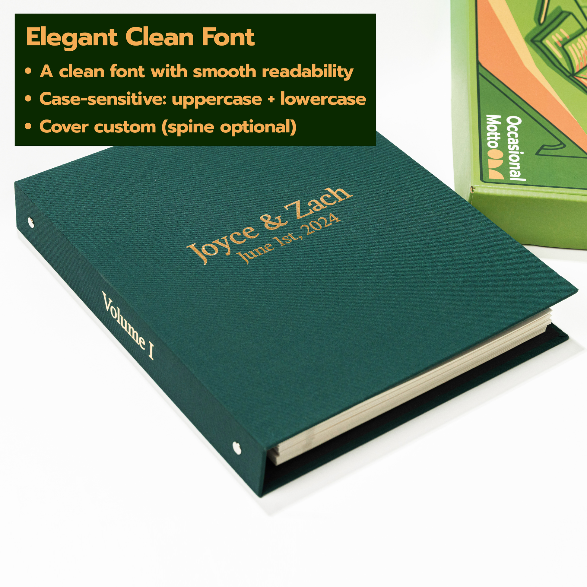 Personalized Linen Hardcover Portrait Binder Scrapbook For US Letter Size 8.5x11'' (40 Sheets / Writabe Cardstock)