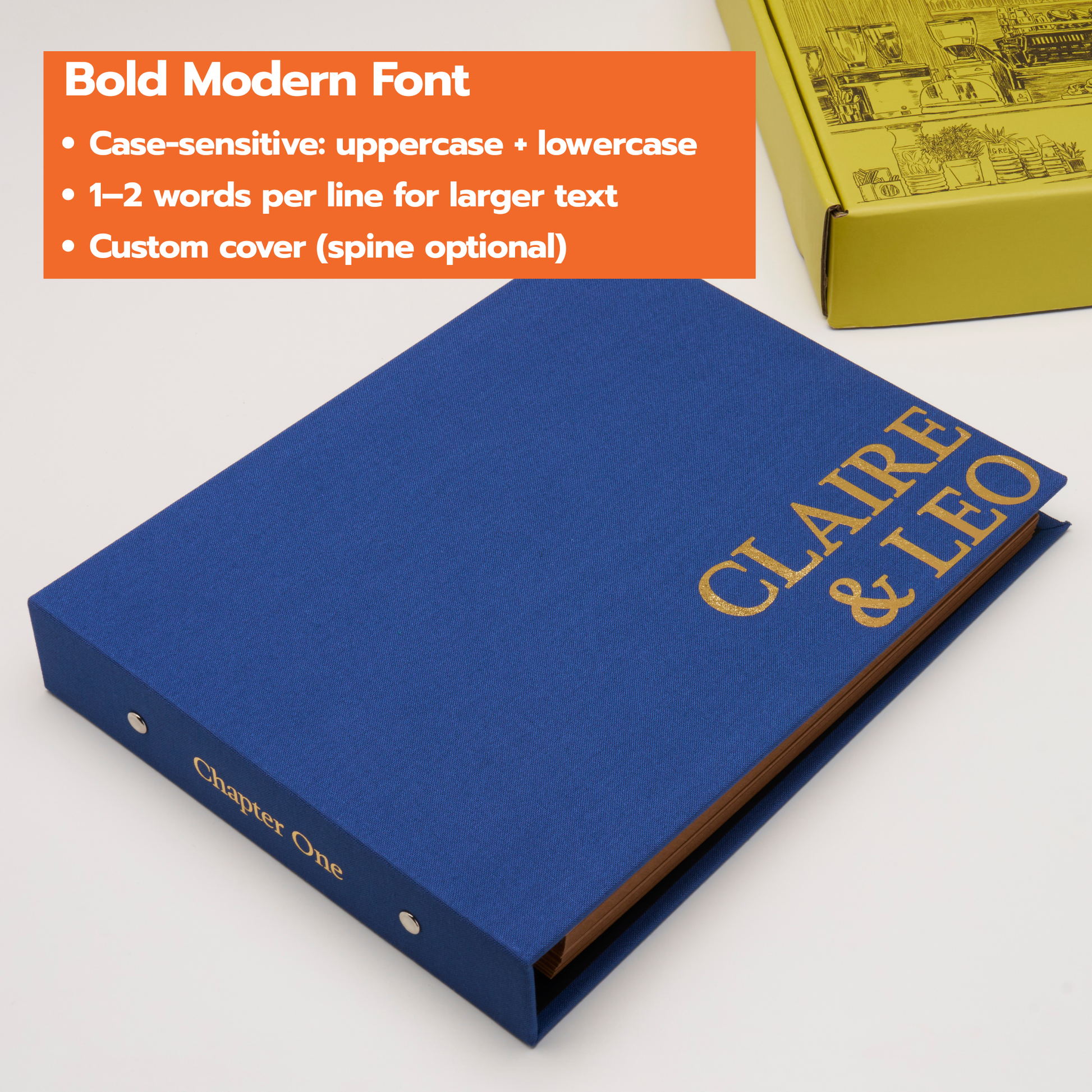 Personalized Linen Hardcover Landscape Binder Scrapbook For 6x10'' (40 sheets / Writabe Cardstock)