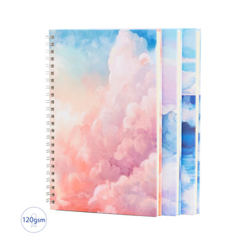 3-Pack Hardcover Serenity Scenes Spiral Notebooks (120gsm layout paper)