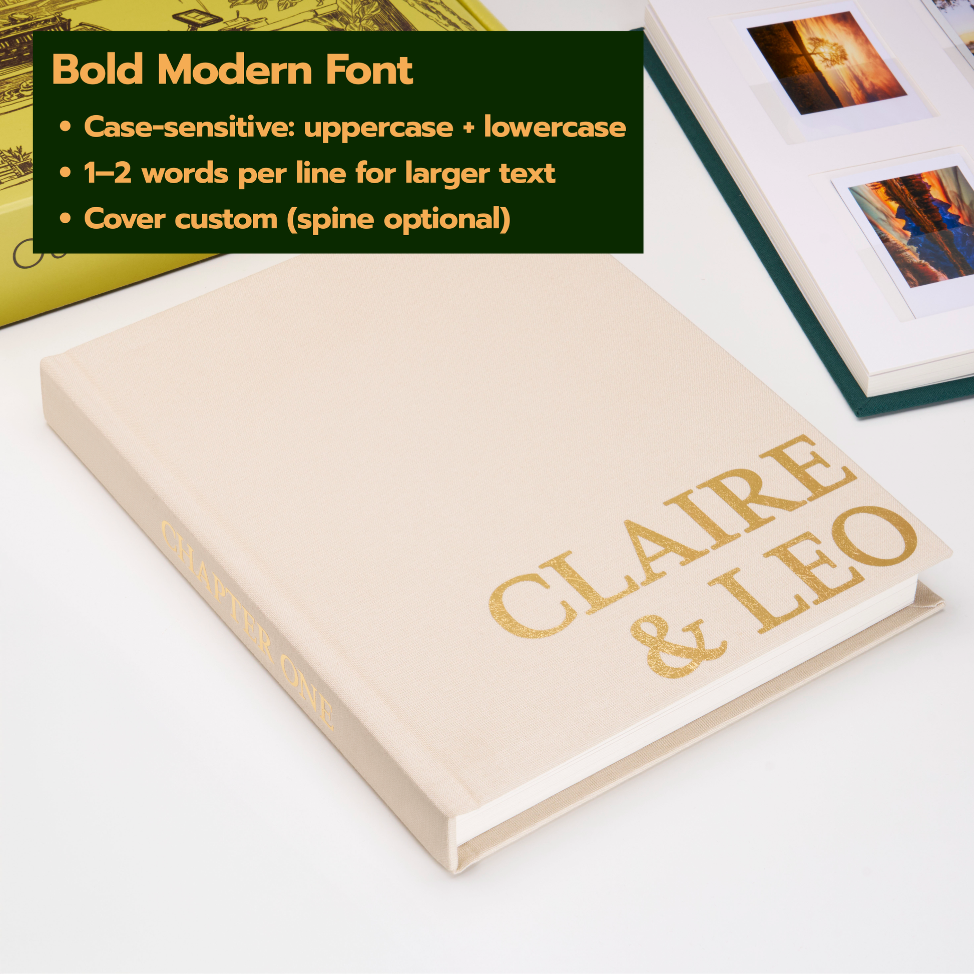 Personalized Linen Hardcover Photo Album For i-Type Film (96 Pockets / Writable Cardstock)