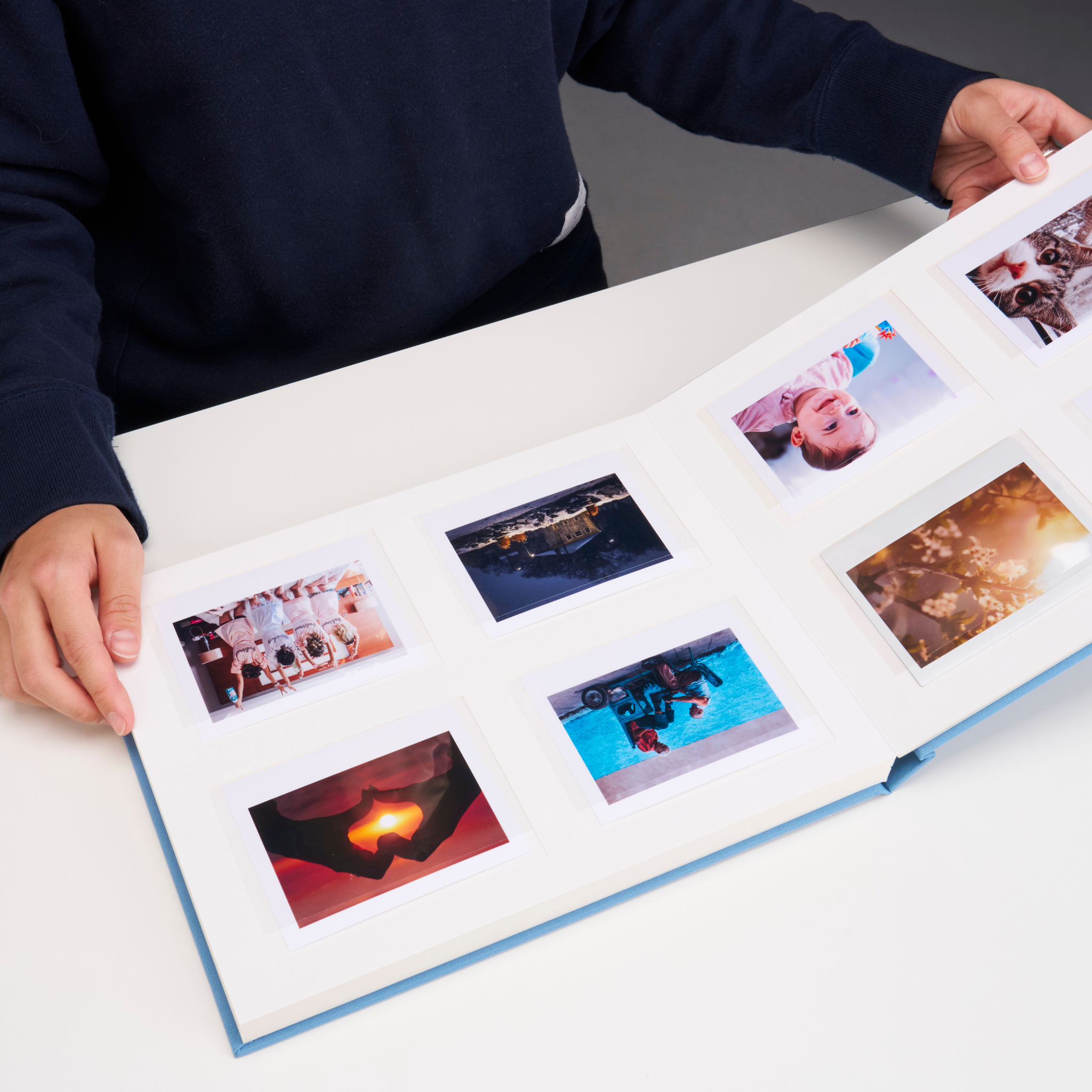 Personalized Linen Hardcover Photo Album For Instax Wide (96 Pockets / Writable Cardstock)