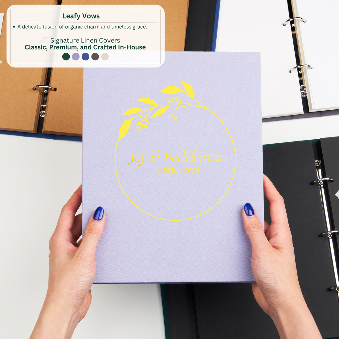 Personalized Linen Hardcover Binder Scrapbook (Portrait)