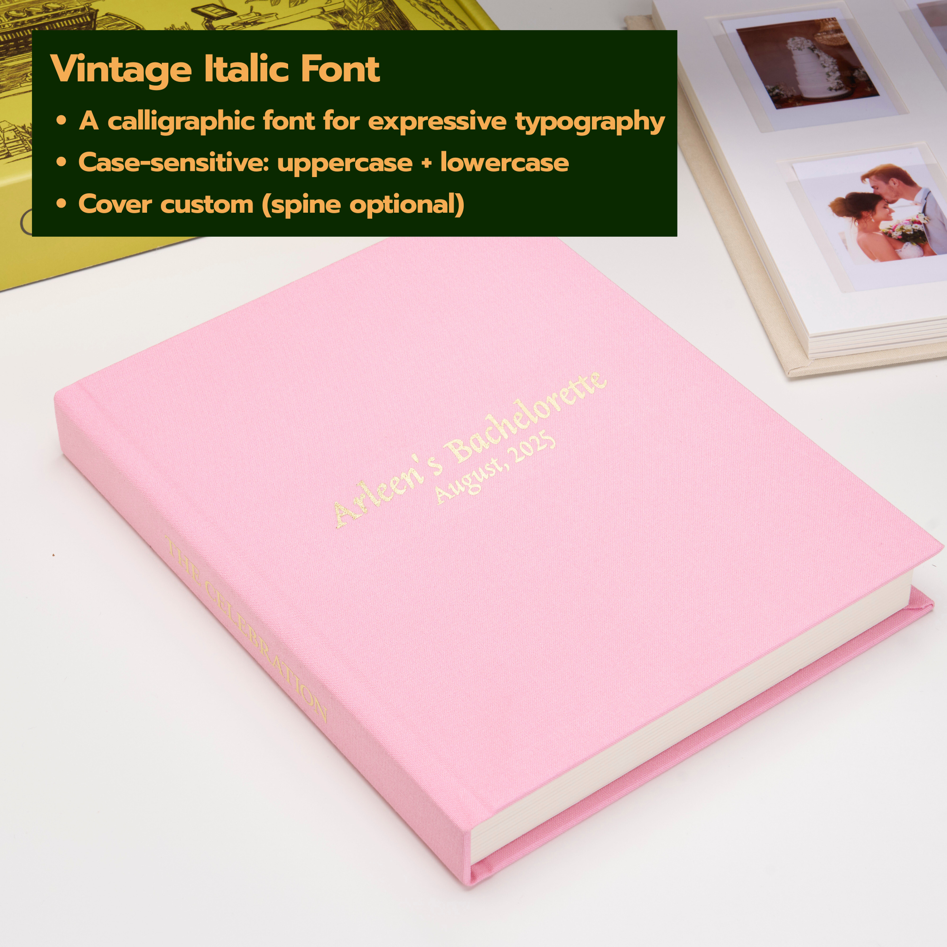 Personalized Linen Hardcover Photo Album For i-Type Film (96 Pockets / Writable Cardstock)