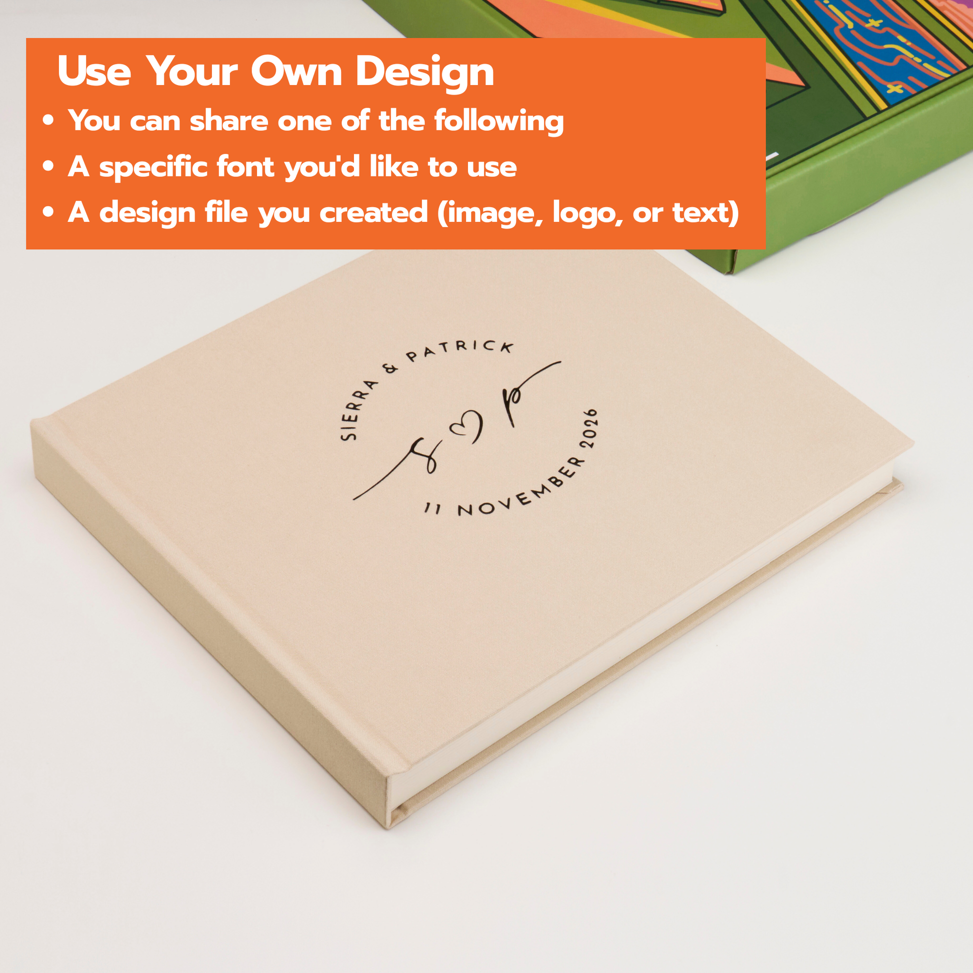 Personalized Linen Hardcover Photo Album For Instax Mini (144 Pockets / Writable Cardstock)