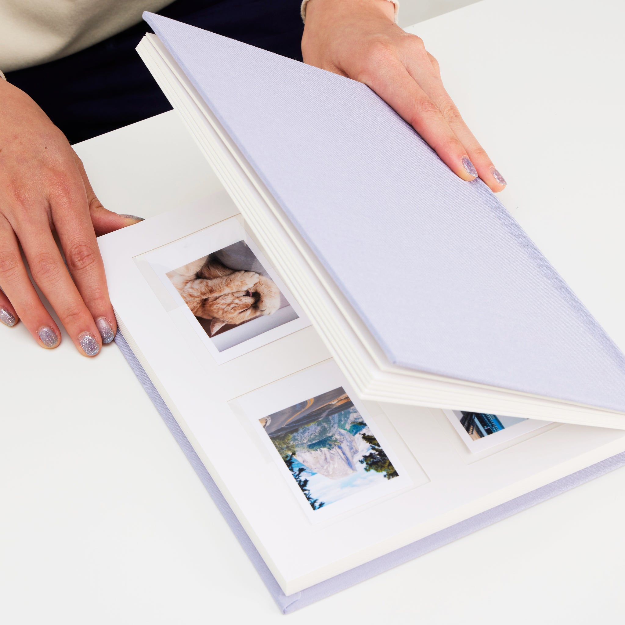 Personalized Linen Hardcover Photo Album For Instax Mini (96 Pockets / Writable Cardstock)