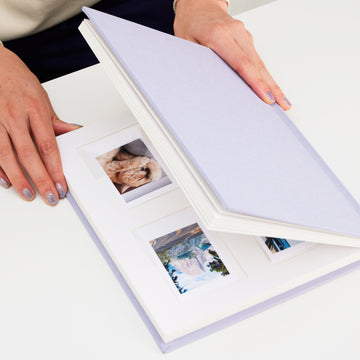 Personalized Linen Hardcover Photo Album For Instax Mini (96 Pockets / Writable Cardstock)