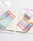 5-Roll Essential Washi Tape Set, 15mm x 5 Meters Each Roll