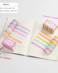 5-Roll Essential Washi Tape Set, 15mm x 5 Meters Each Roll