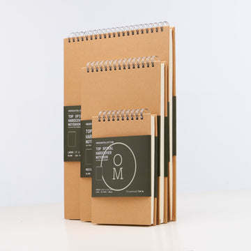 Hardcover Top Spiral Steno Kraft Notebooks (120gsm layout paper)