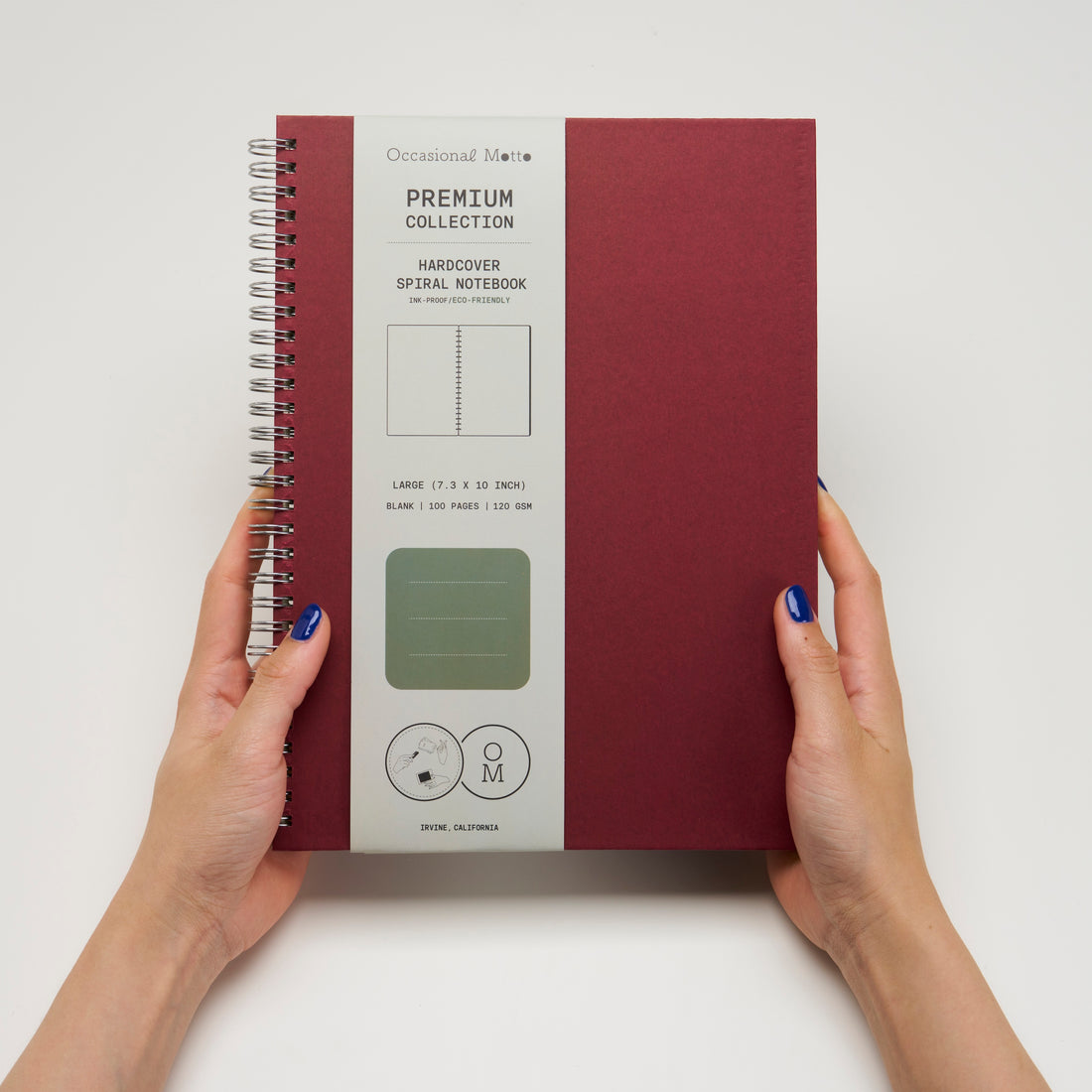 10-Pack Large Hardcover Spiral Notebooks B5: 7.3” x 10” (120gsm layout paper)