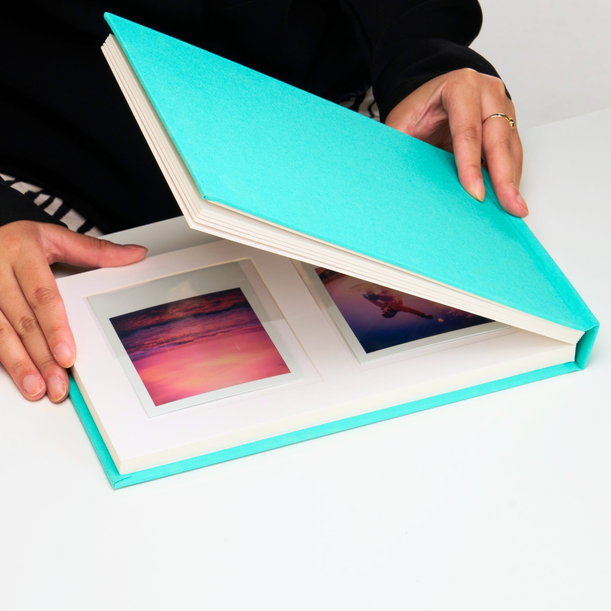 Personalized Linen Hardcover Photo Album For i-Type Film (48 pockets / Writable Cardstock)