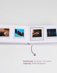 Personalized Linen Hardcover Wedding Guestbook & Photo Album For Instax Square (48 Pockets / Writable Cardstock)