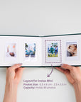 Personalized Linen Hardcover Wedding Guestbook & Photo Album For Instax Mini (48 Pockets / Writable Cardstock)