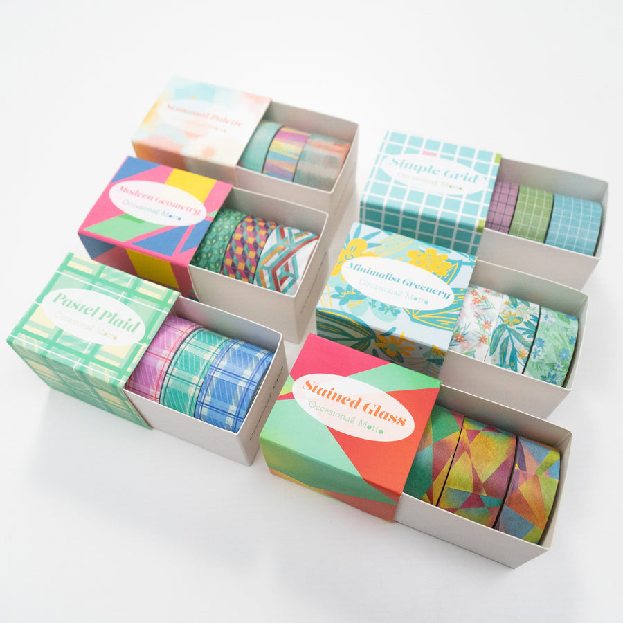 3 Rolls Aesthetic Washi Tape Set – Occasional Motto