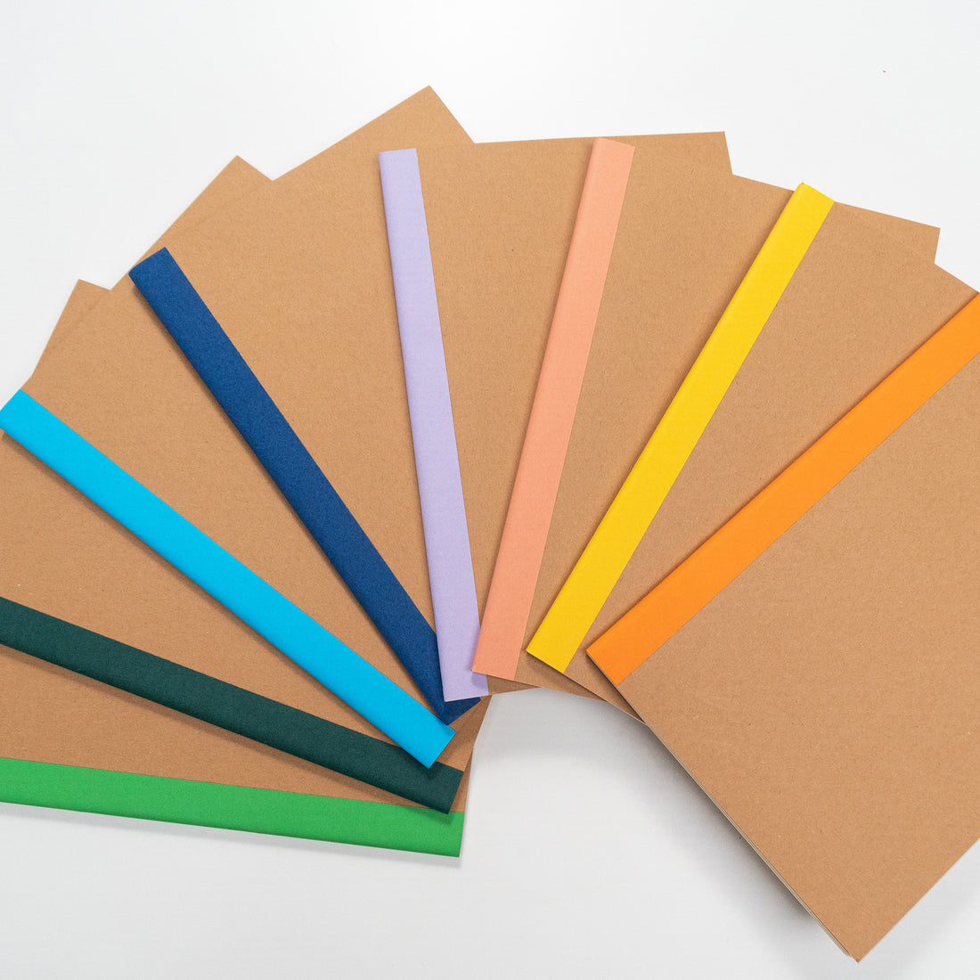 8-Pack Kraft Color Stripes Cover Stitched Notebooks (100gsm layout paper)