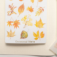 Enchanting Fall Autumn Leaves Sticker Sheet