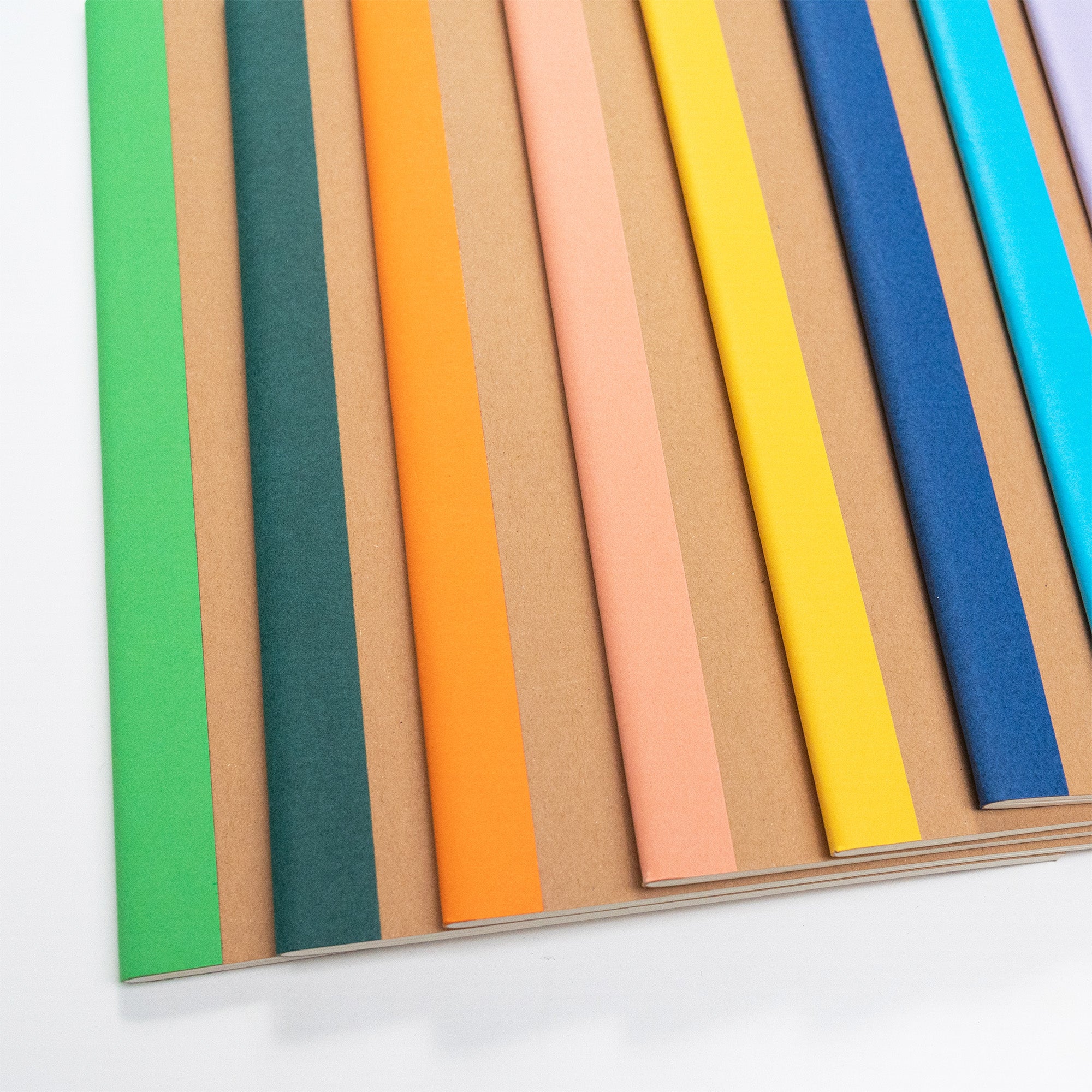 Set of 8 Stitched Notebooks with 100gsm inner paper and color stripes