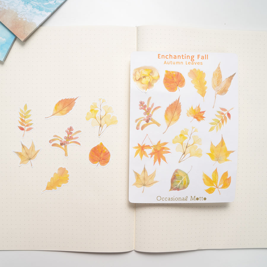 Enchanting Fall Autumn Leaves Sticker Sheet