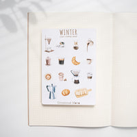 Lovely Winter Cozy Coffee Shop Sticker Sheet