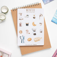 Lovely Winter Cozy Coffee Shop Sticker Sheet