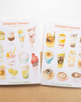 Set of 2 Delightful Summer Watercolor Sticker Sheets